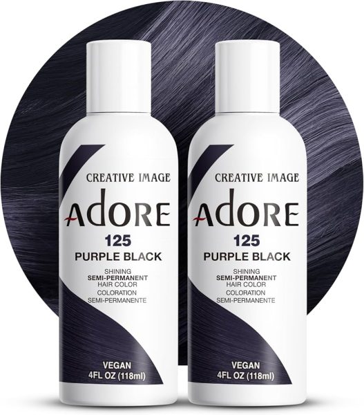 Adore Semi-Permanent Haircolor #125 Purple Black 4 Ounce (118ml)